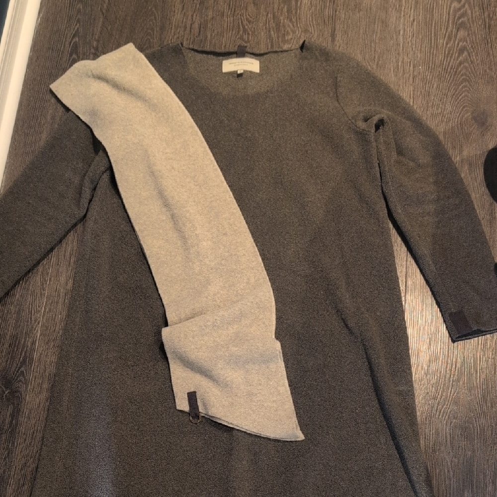 Elegant Gray and Cream Women's Sweater